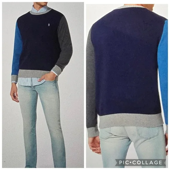 Polo Ralph Lauren Wool Alpaca Color-block Knit Crewneck Sweater Mens XL  Preppy - Picture 2 of 10